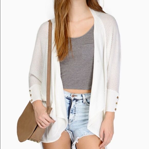 Tobi Ivory Bat Winged Cardigan - Picture 2 of 4